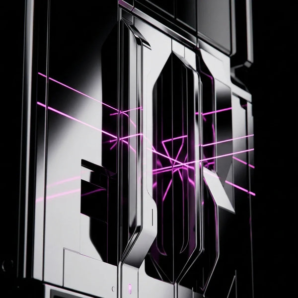 Rappresentazione concettuale minimalista ad alto contrasto del pulsante di recesso conforme UE 2026 su sfondo nero e dettagli rosa magenta.