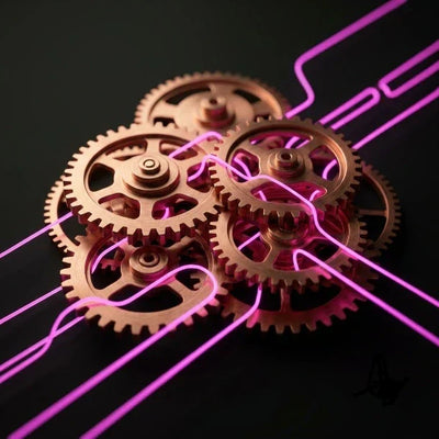 Rappresentazione geometrica minimale e ingegneristica dell'ottimizzazione dei costi di uno store Shopify nel 2026.