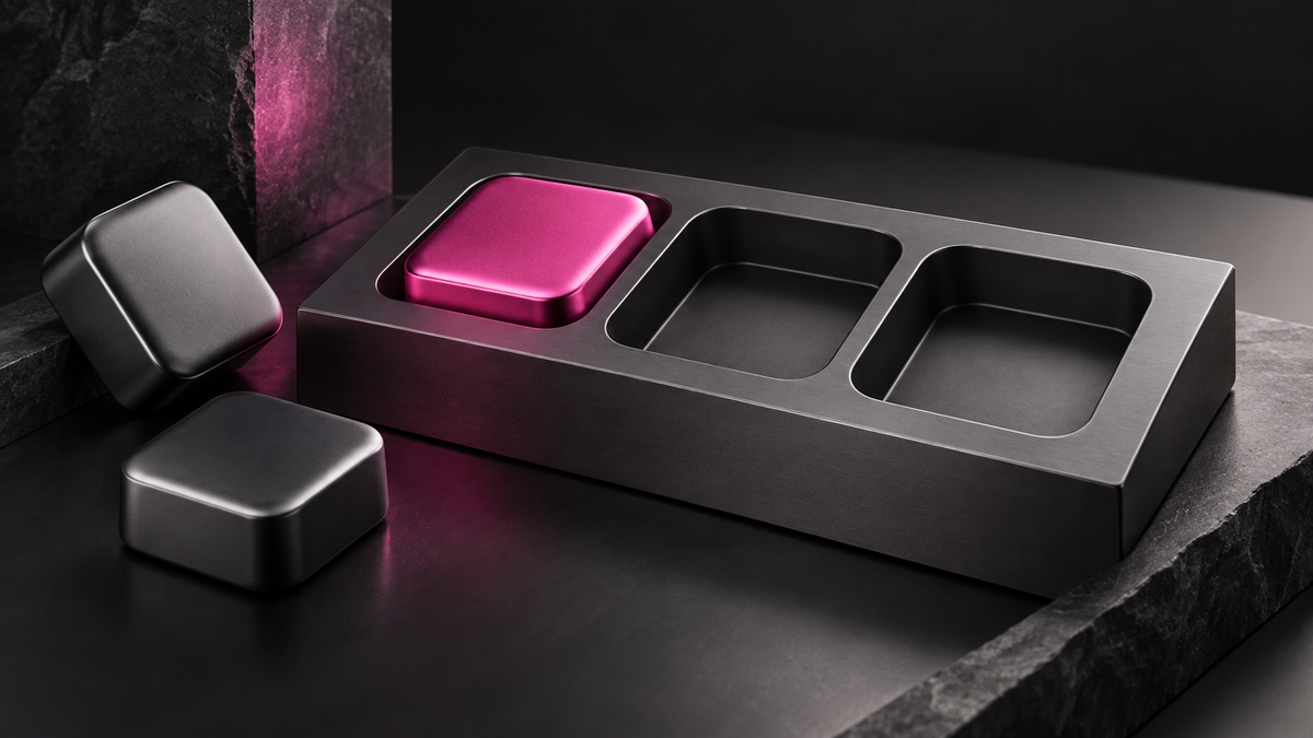 Illustrazione di IFG Build Your Box: scomparti e selezione dei componenti della box.