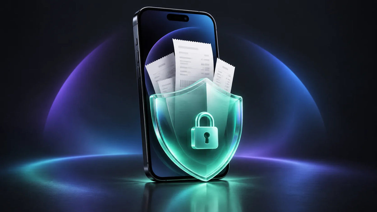 Illustrazione concettuale della privacy di Scontrik: iPhone e scudo